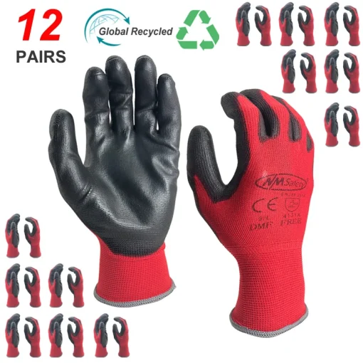 12 pares de guantes protectores de trabajo profesional NMSafety