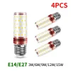 4 UNIDS LED Bombilla Maíz E27 E14