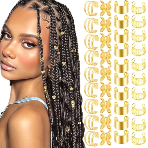 40 pcs para trenzas oro