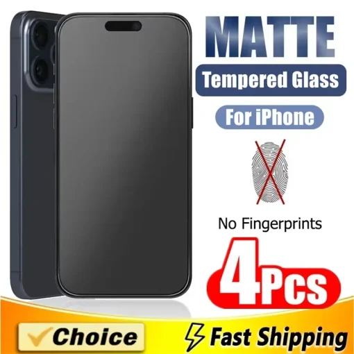 4Pcs Mate Templado para iPhone