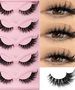 5 Pares de Pestañas Efecto Mink Naturales