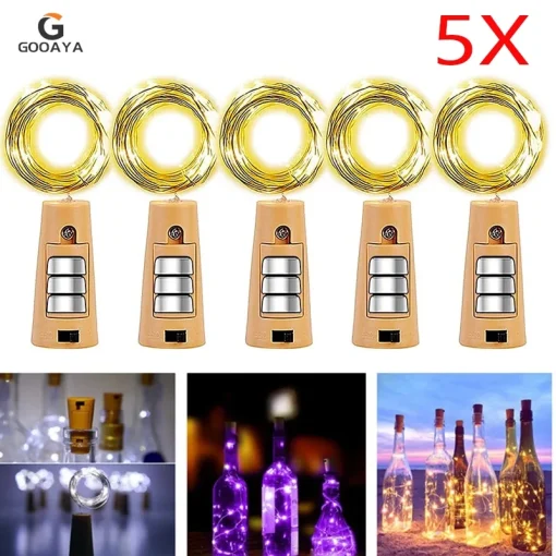 5pcs Tira LED Botellas Vino Guirnalda