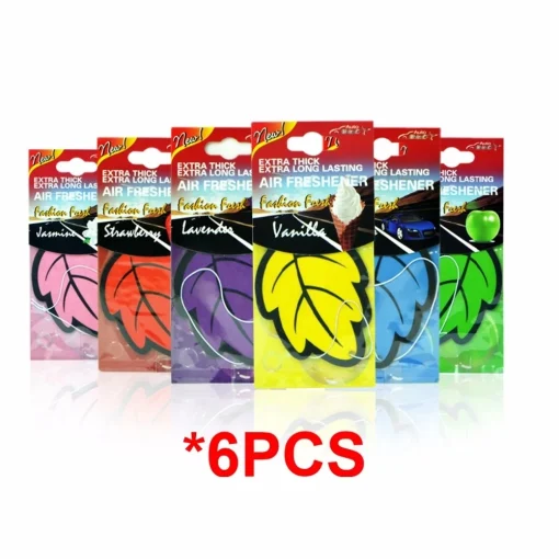 6PCS Ambientador Coche Natural Té Papel Auto Vainilla