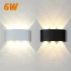 6W Lámpara de pared LED exterior impermeable para jardín