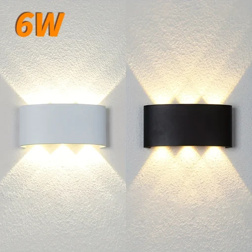 6W Lámpara de pared LED exterior impermeable para jardín