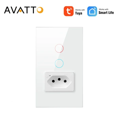 AVATTO Tuya WiFiZigbee Interruptor de luz inteligente con enchufe