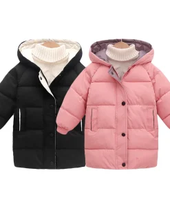 Abrigos largos de otoño e invierno para niños, ropa de algodón para adolescentes, chaquetas acolchadas de algodón para niños y niñas, abrigos gruesos y cálidos