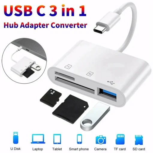 Adaptador 3 en 1 USB-C Cf SdTf