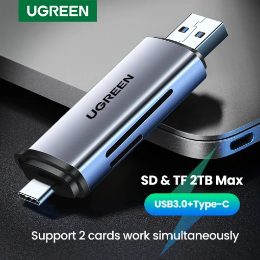 Adaptador Lector Tarjeta Memoria UGREEN SD MicroSD