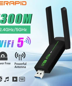 Adaptador USB WiFi 1300Mbps Doble Banda 2,4G5Ghz