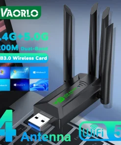 Adaptador USB WiFi 3.0 de 1200Mbps con 4 antenas