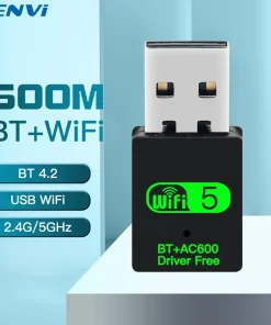 Adaptador WiFi Bluetooth USB 2en1 FENVI 600Mbps