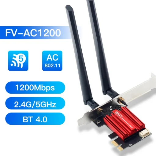 Adaptador WiFi PCIE WiFi 5 AC1200