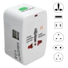 Adaptador universal de enchufes internacional con 2 puertos USB