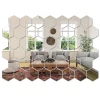 Adhesivos de pared de espejos hexagonales 45 pzas