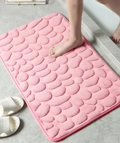 Alfombra antideslizante de terciopelo con relieve y espuma viscoelástica