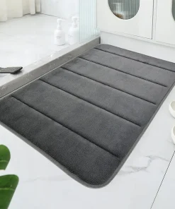 Alfombra de terciopelo de coral antideslizante para baño