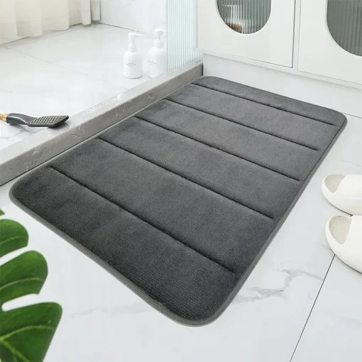 Alfombra de terciopelo de coral antideslizante para baño