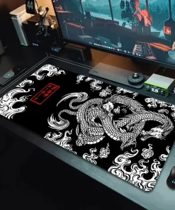 Alfombrilla de ratón XXL para juegos con dragón japonés