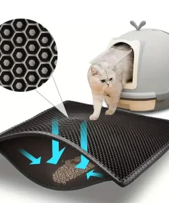 Alfombrilla impermeable de doble capa para caja de arena para gatos