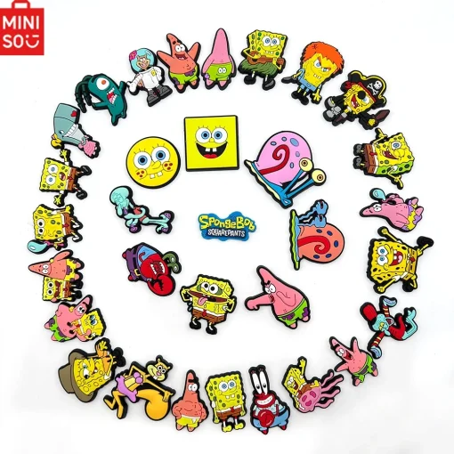 Amuletos para zapatos MINISO de Bob Esponja 32pz