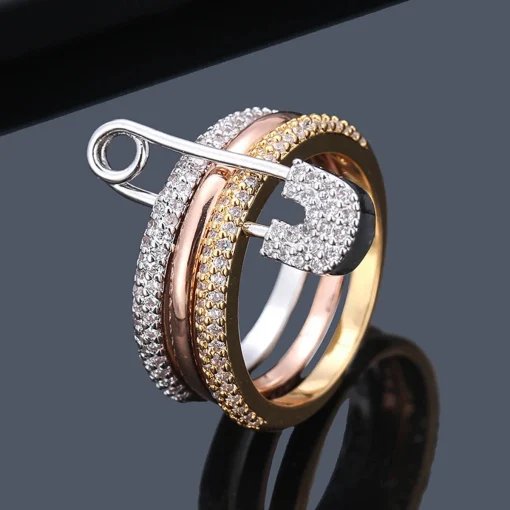 Anillo de moda para mujer de 3 capas