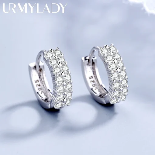 Aretes de aguja de plata esterlina 925 URMYLADY