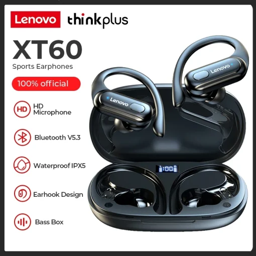 Auriculares estéreo Bluetooth Lenovo XT60