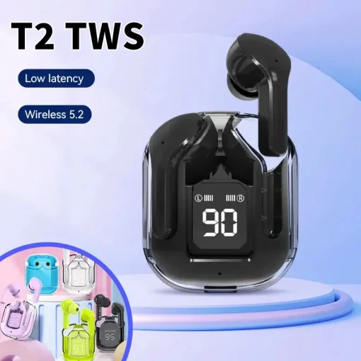 Auriculares inalámbricos transparentes T2 Bluetooth