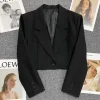 Blazer corto negro Xpqbb para mujer