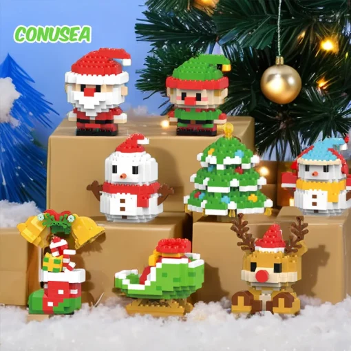 Bloques de Microconstrucción de Regalos de Navidad Papá Noel