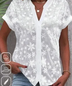 Blusa Encaje Blanco Top Recortado