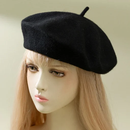 Boina Beret de Mujer Vintage, Casual, Lana