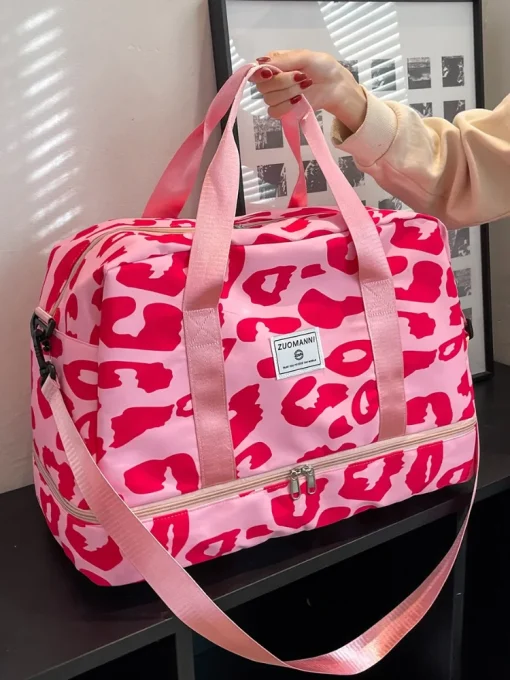 Bolsa de viaje espaciosa y duradera para mujer con estampado animal