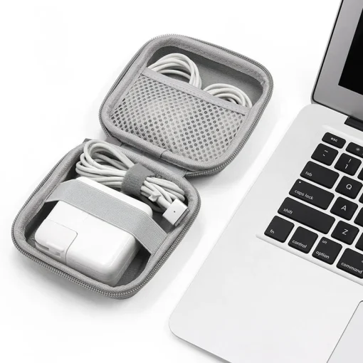 Bolsa portable para auriculares, organizador de cable