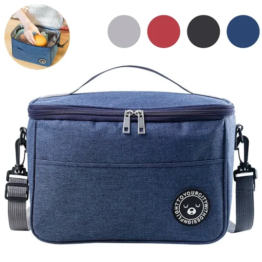 Bolsa térmica de mano de gran capacidad, bolsa de almuerzo, bolsa de almuerzo escolar, impermeable y gruesa. - zmt