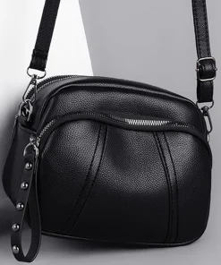 Bolso Bandolera Cuadrado Pequeño Mujer Cuero Suave