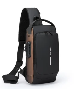 Bolso bandolera antirrobo multifunción USB para hombre