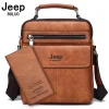 Bolso bandolera cruzado de piel JEEP BULUO para hombre