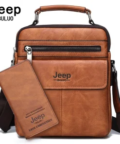 Bolso bandolera cruzado de piel JEEP BULUO para hombre