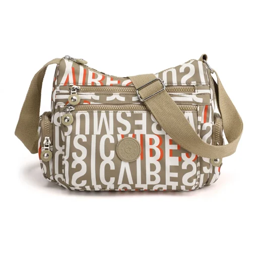 Bolso de hombro femenino de nylon impermeable