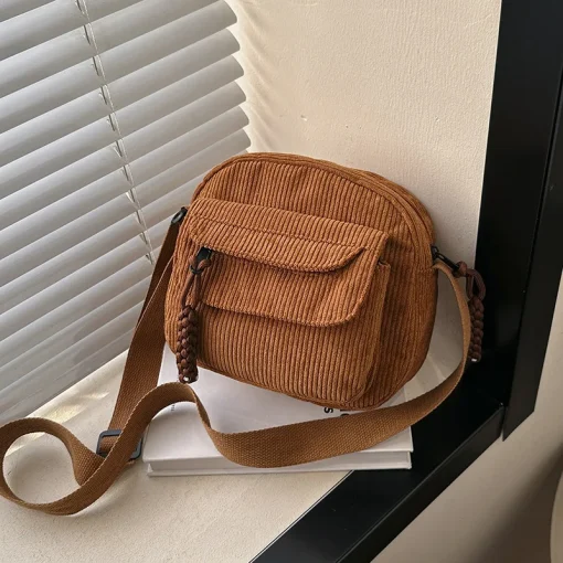 Bolso de hombro pequeño Corduroy para mujer