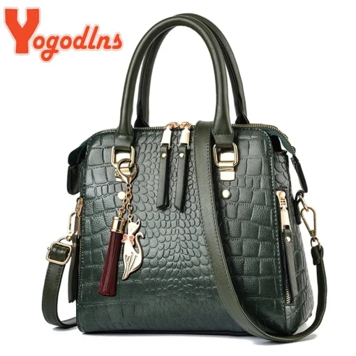 Bolso de lujo de cocodrilo para mujer Yogodlns