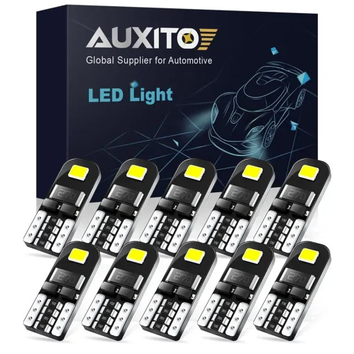 Bombilla LED Canbus AUXITO 10 piezas W5W T10