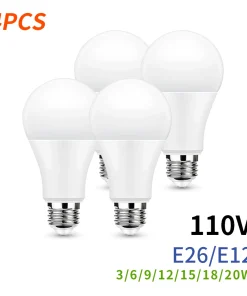 Bombilla LED E26 E12 4 PZ