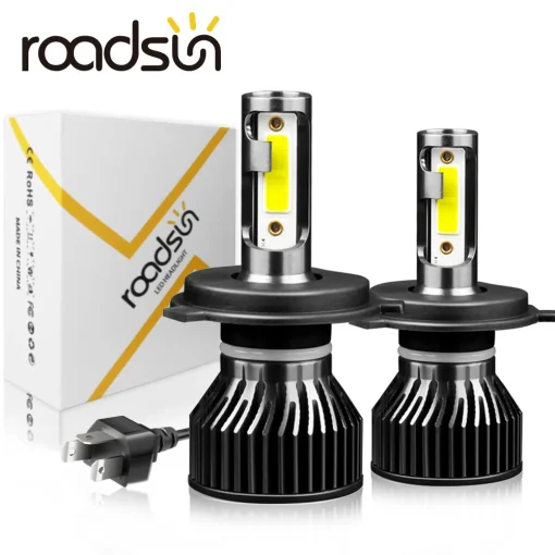 Bombilla LED para faros delanteros de coche Roadsun Mini H4 H7