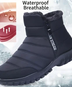 Botas De Tobillo Para Nieve De Algodón Cálidas Impermeables