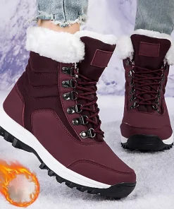 Botas de nieve de plataforma de piel para mujer YRZL