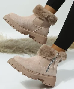 Botas gruesas de nieve de felpa para mujer