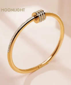 Brazalete de circonita de acero inoxidable clásico MOONLIGHT